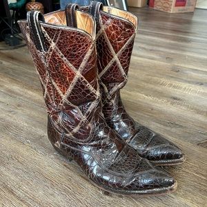 Vintage Exotic 70s Tony Lama Cowboy Boots Made in USA